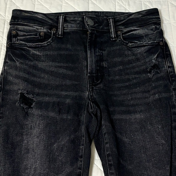 American Eagle Ne(x)t Level Flex Men’s Distressed Black Jeans Size 30x32 Slim - Picture 4 of 9